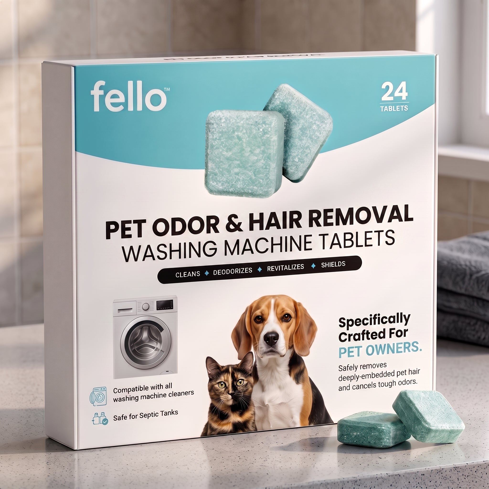 Fello™ - Pet-Formulated Washing Machine Deep Cleaning Tablets