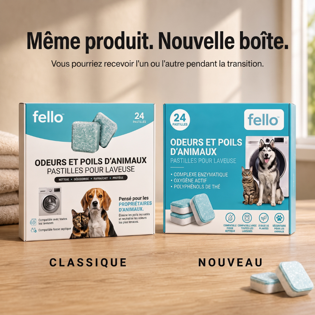fello™ - Pastilles Nettoyantes pour Laveuse | Formule Spéciale Animaux