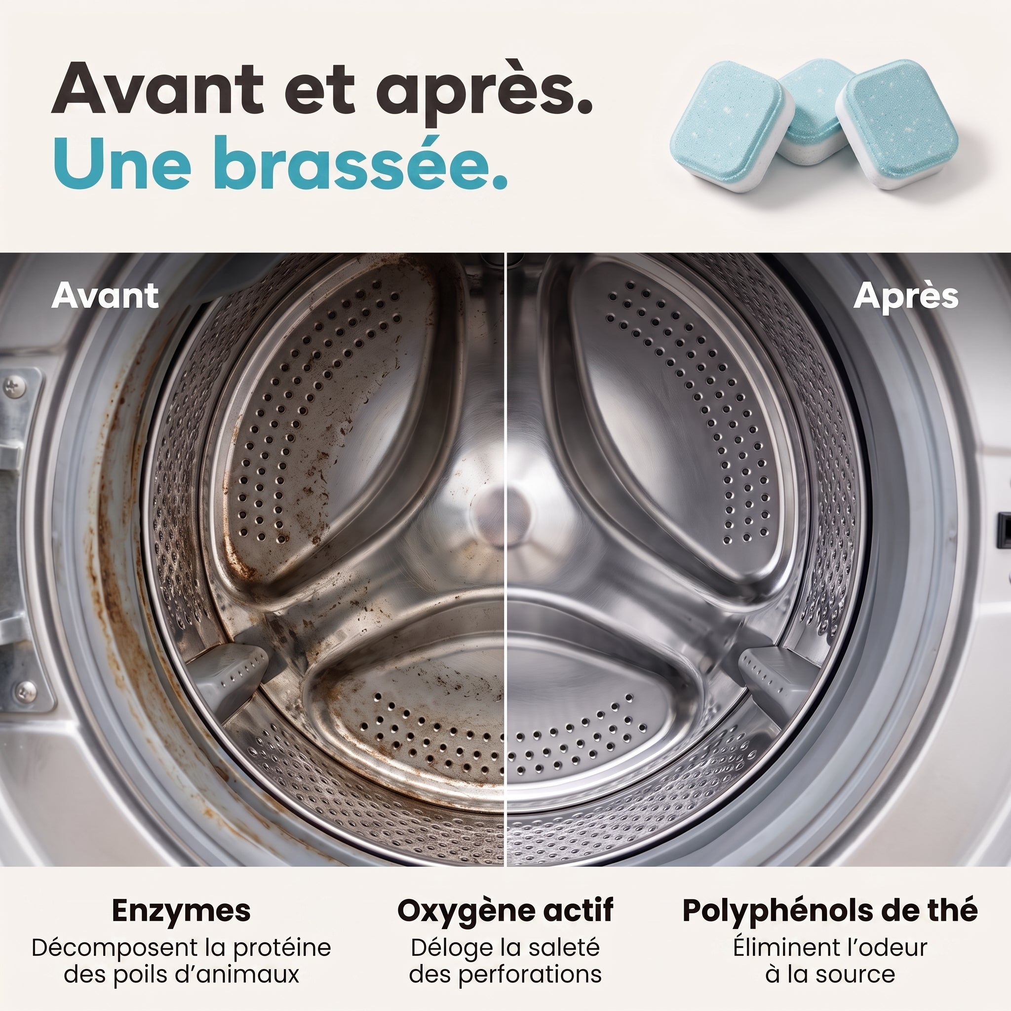 fello™ - Pastilles Nettoyantes pour Laveuse | Formule Spéciale Animaux