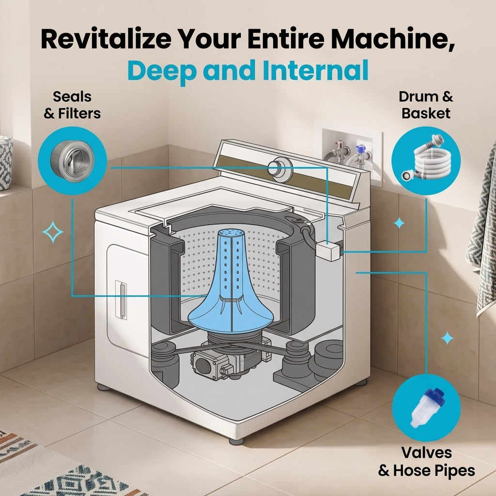 Fello™ - Washing Machine Cleaner Tablets for Pet Hair, Odor & Hidden Buildup