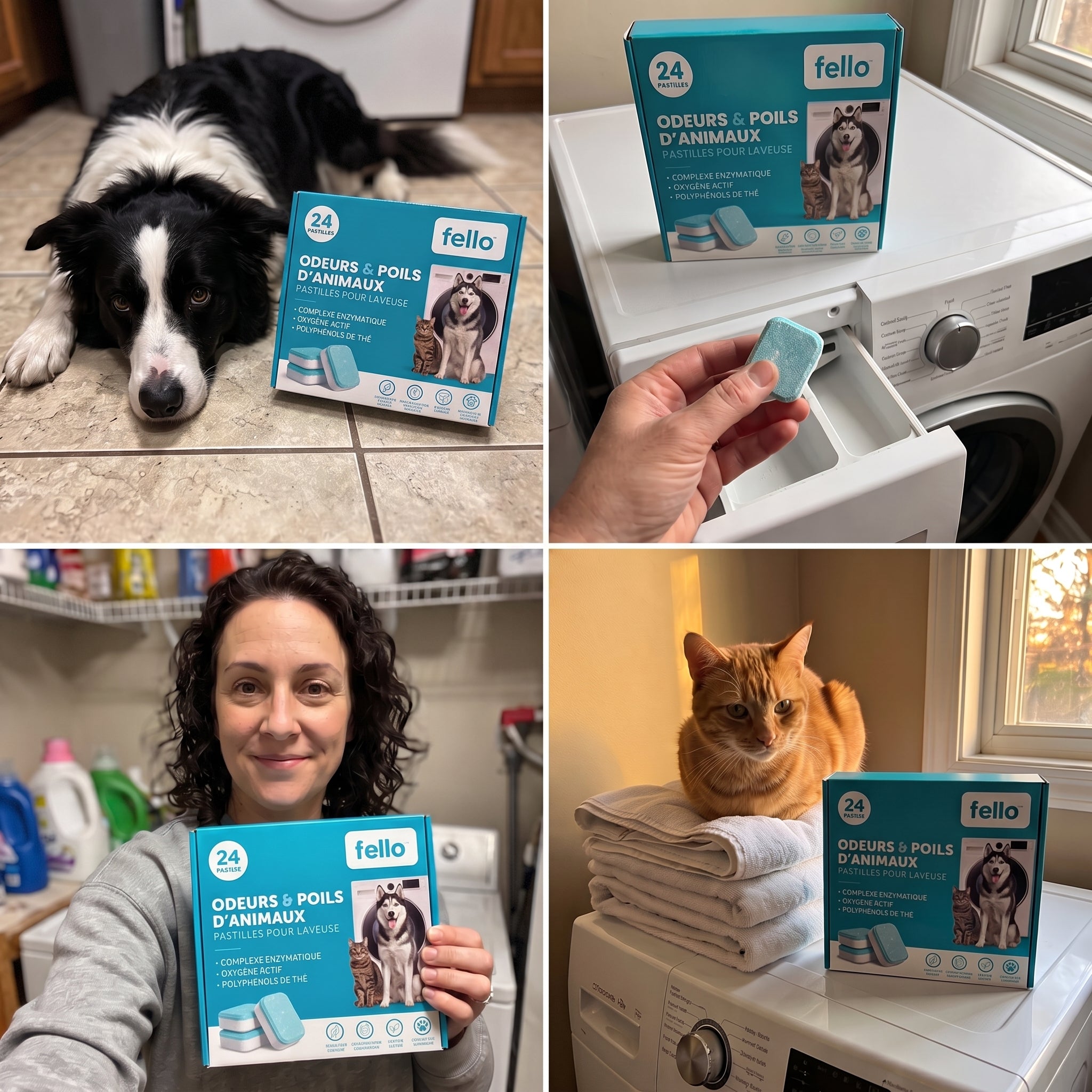 fello™ - Pastilles Nettoyantes pour Laveuse | Formule Spéciale Animaux